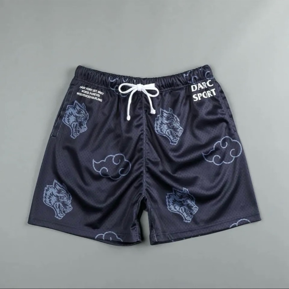 DARC SPORT X NARUTO “WOLF CLOUDS” BLUE MESH SHORTS MEDIUM RARE SOLD OUT